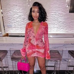 Pink see through dress